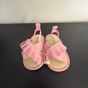 Lucky Brand crib Pink Kids Sandals. Size 2. Pink ruffles. New without tags.